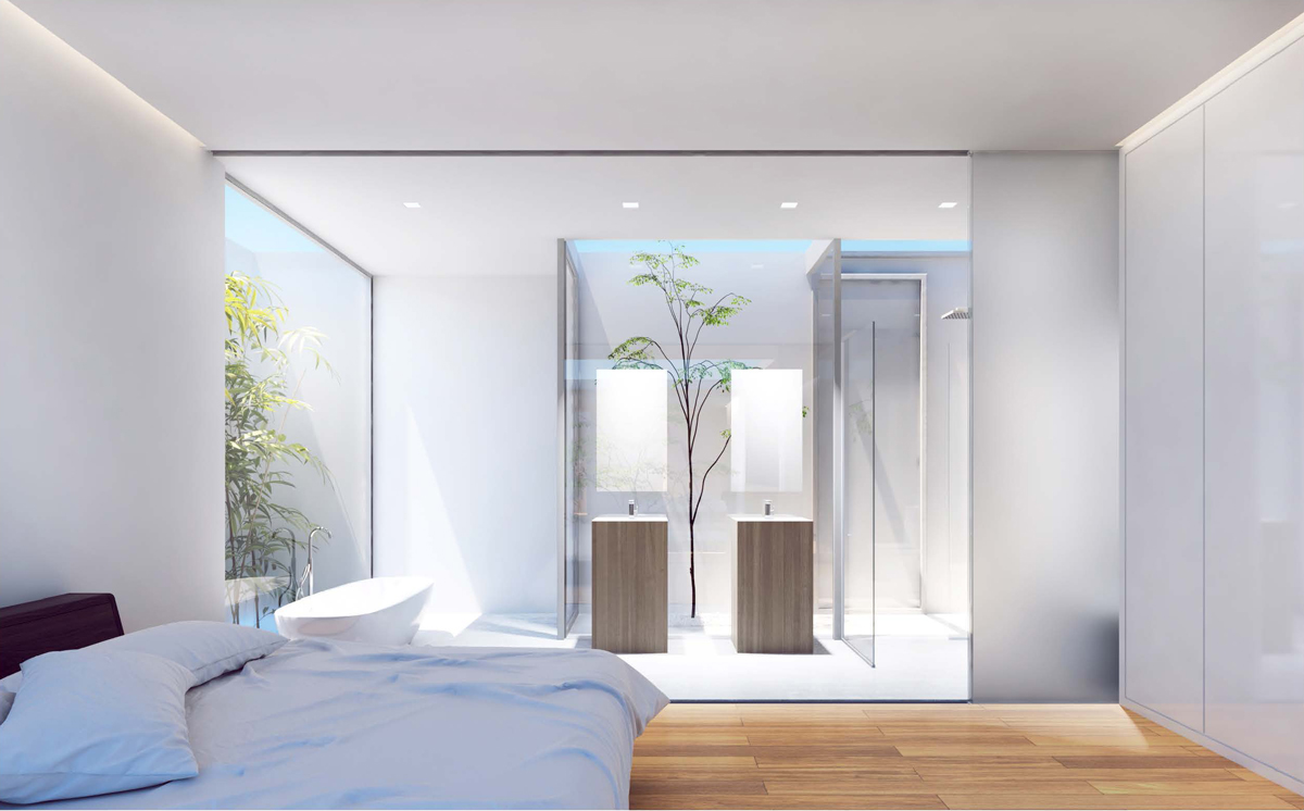 Interior Render 1 of Bathroom ( 7x20 House )