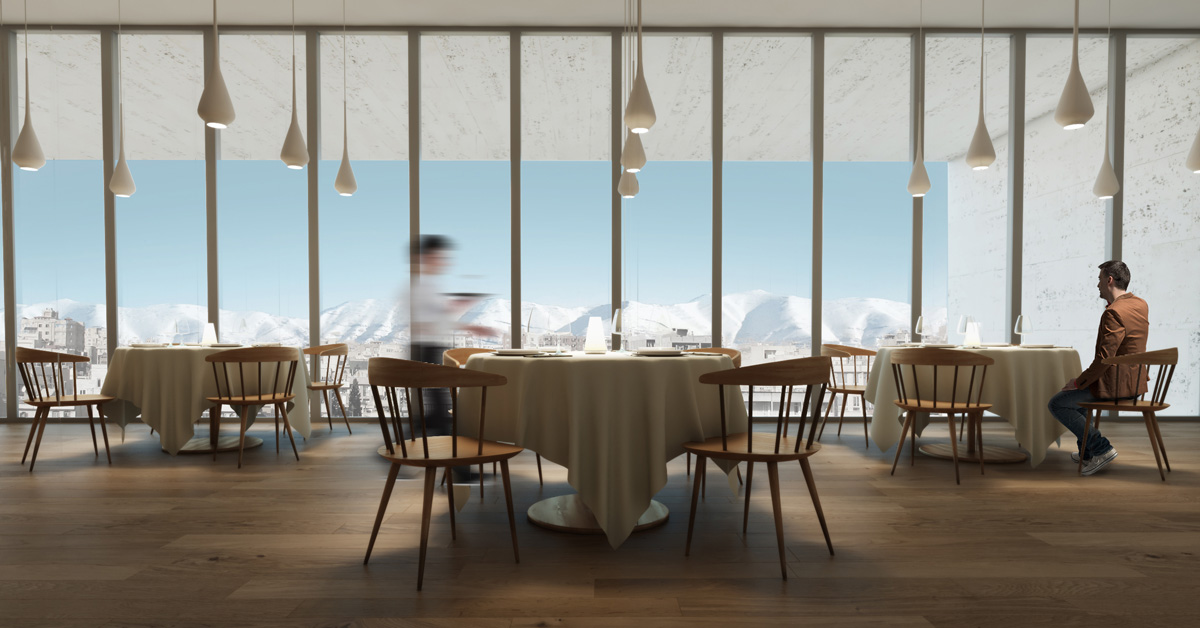 Interior Render 2 of Baris mixed-use Tower (Restaurant Floor)