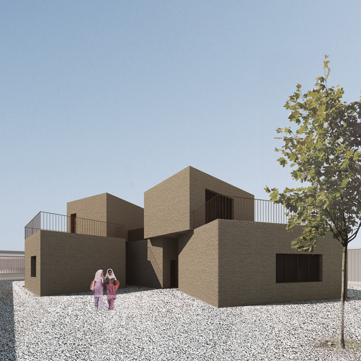 Extrerior  Render 3 of jiroft Elementary School