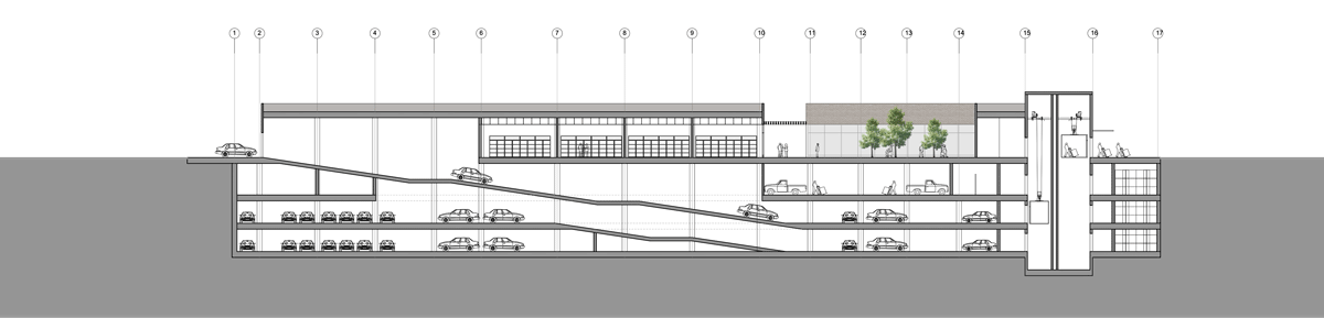 Section A-A of Khayam Commercial Centre