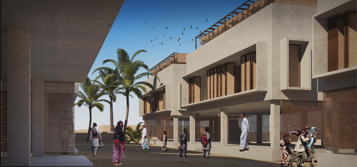 Exterior Render of Makran Housing