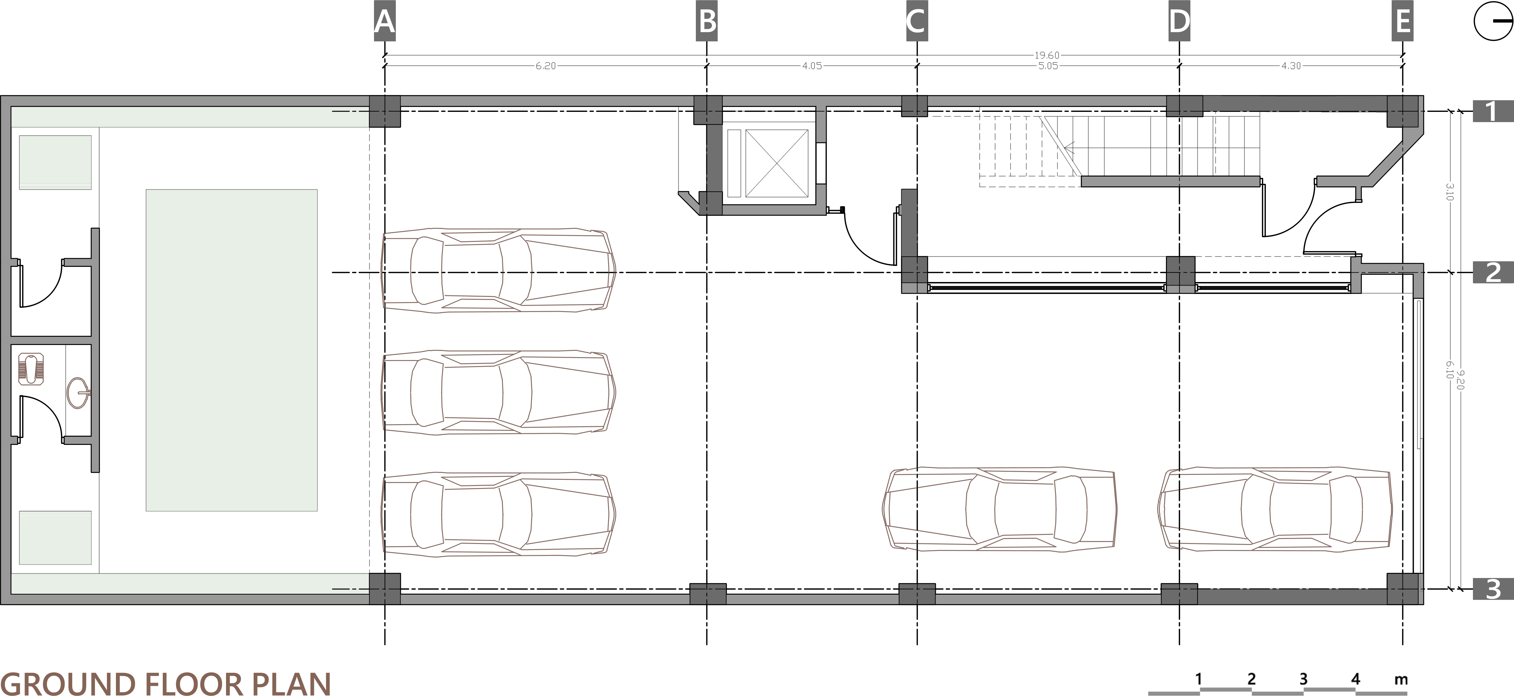 ground floor plan, 93 st. residentail aratment