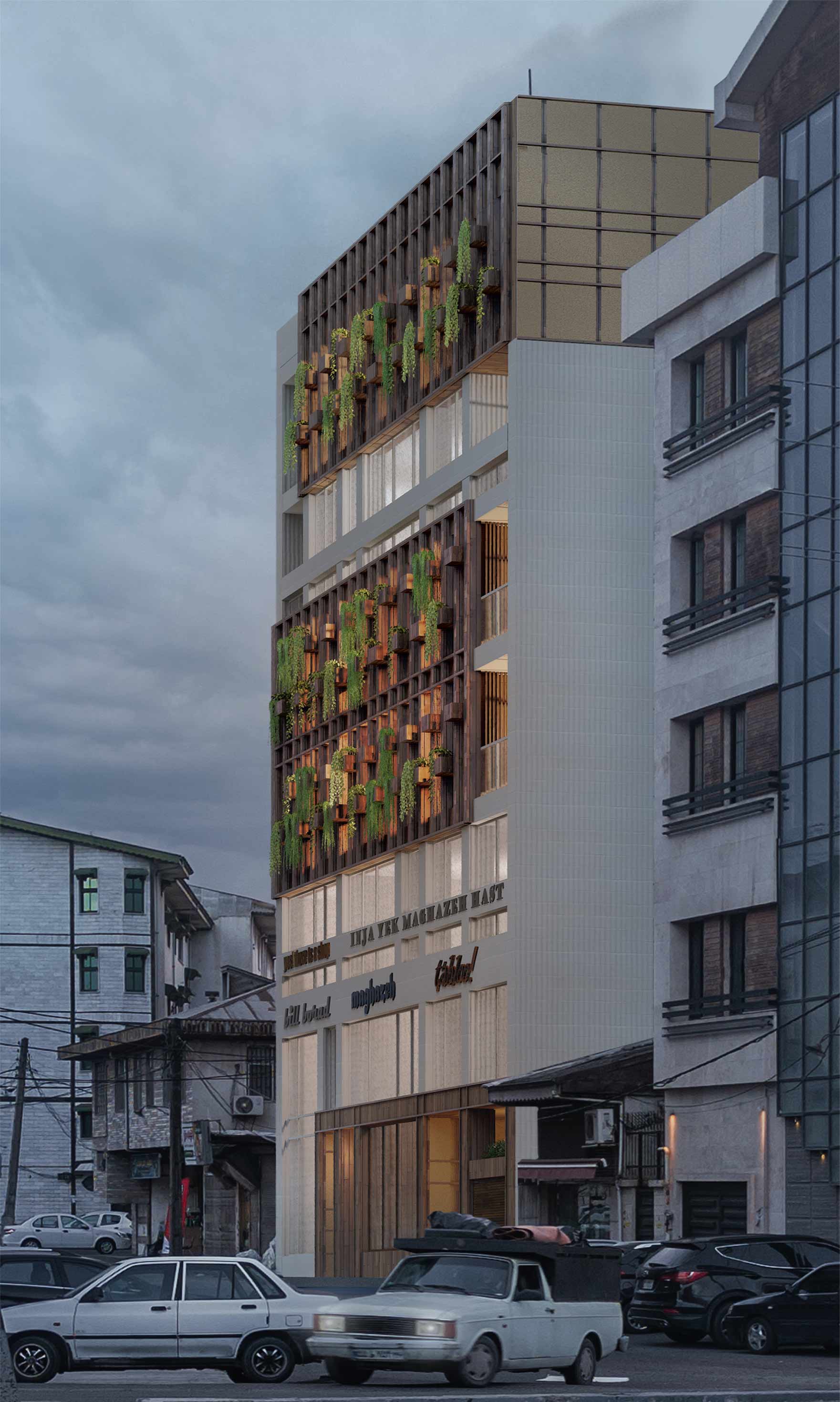 render 3, facade design of Guilan Nezam T.A.M