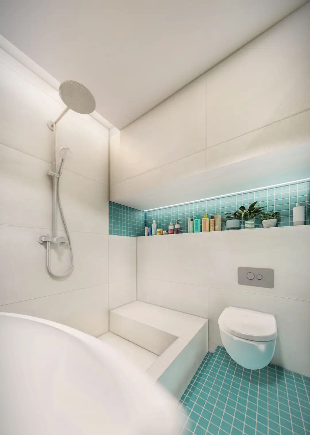 render bath room, a villa near a neighbour