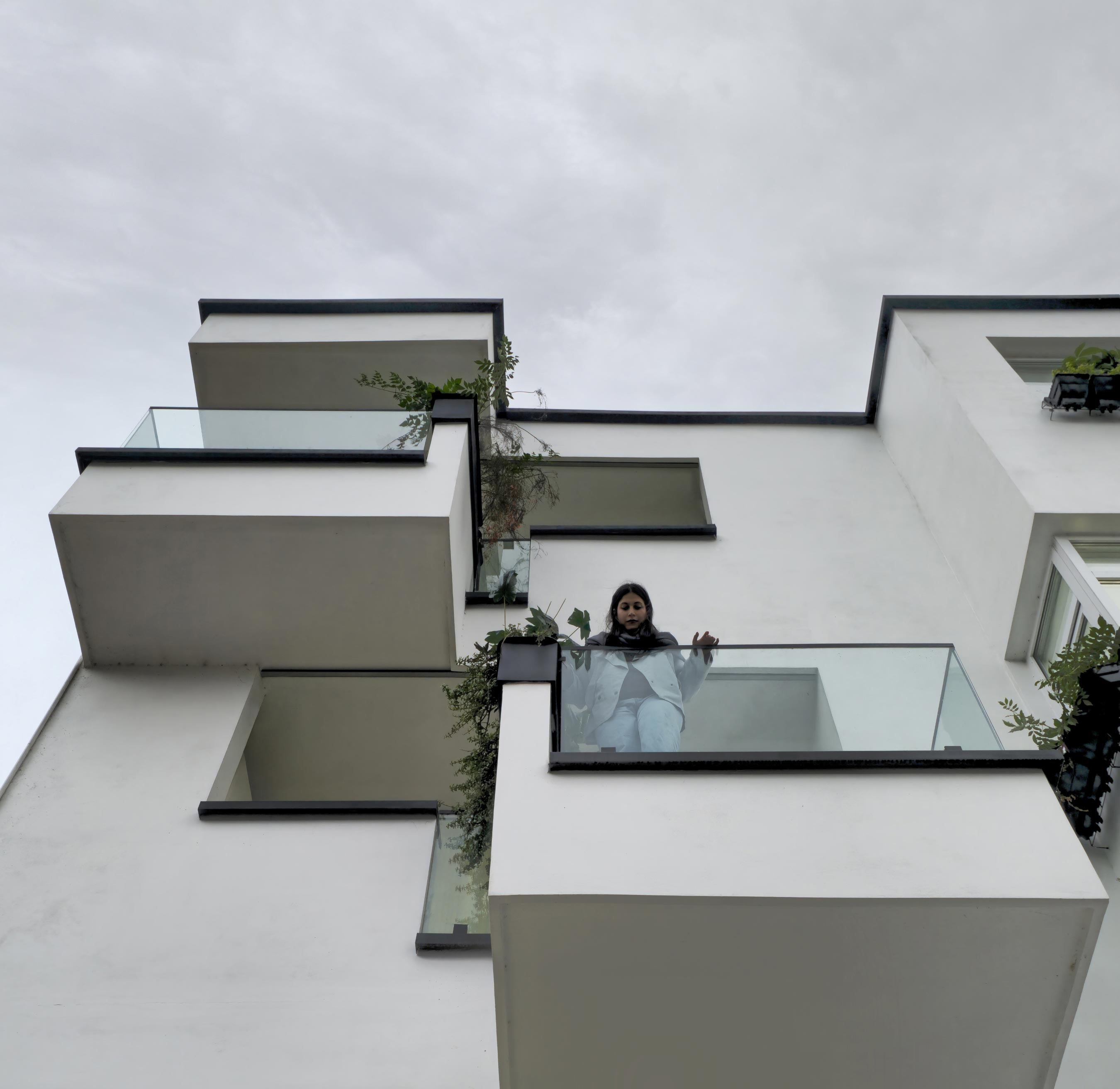 close up exterior picture, balcony,  an apartment near anzali