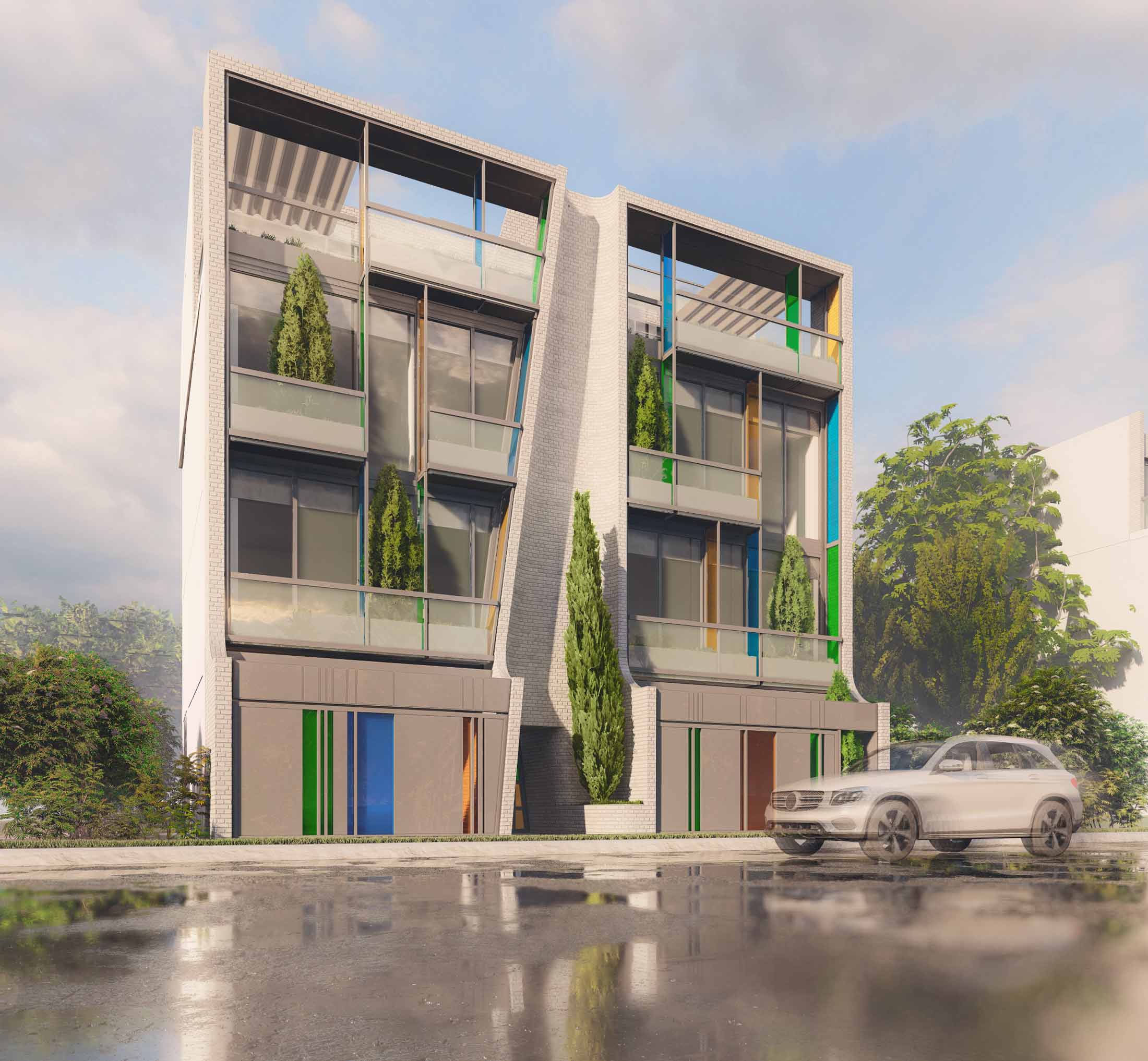 alternative 2, side view, an apartment in lahijan