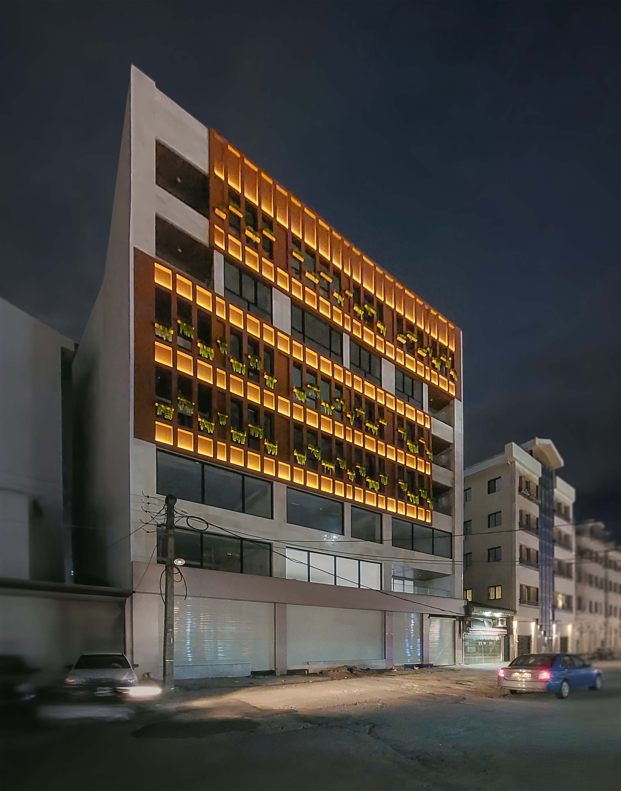 constructed, Facade design of Guilan Nezam T.A.M