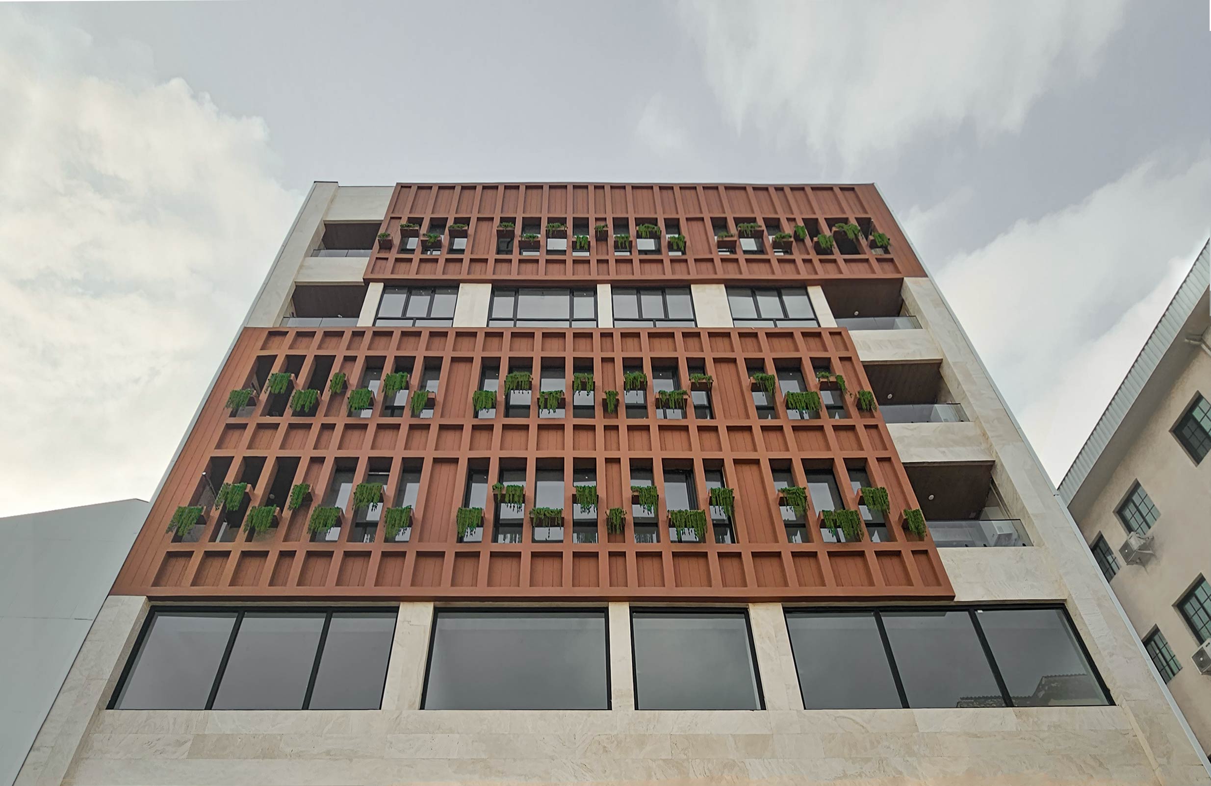 constructed, Facade design of Guilan Nezam T.A.M