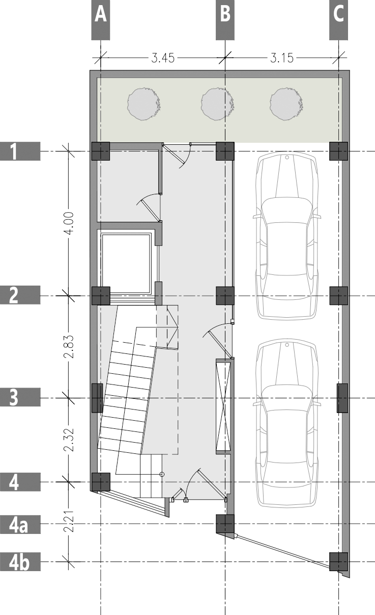 ground floor plan, an apartment in Ostad Moein st.