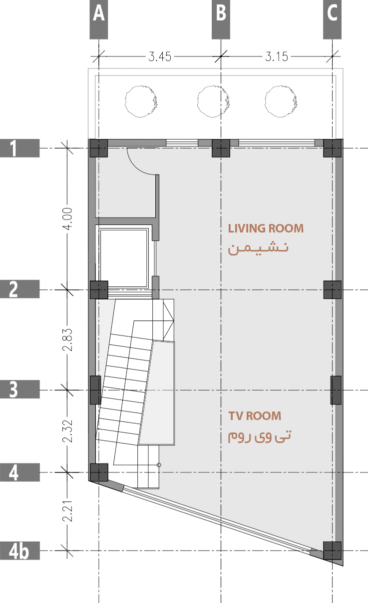 first floor plan, an apartment in Ostad Moein st.