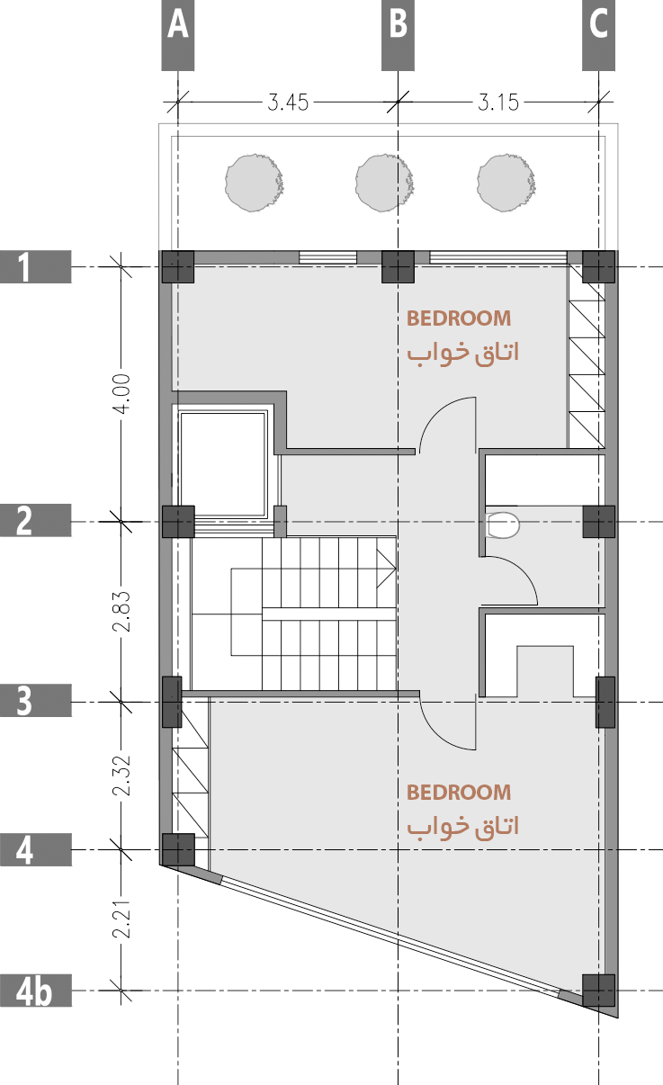 third floor plan, an apartment in Ostad Moein st.