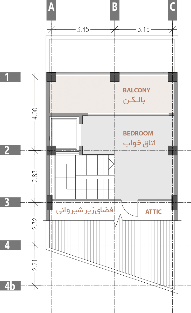 fourth floor plan, an apartment in Ostad Moein st.