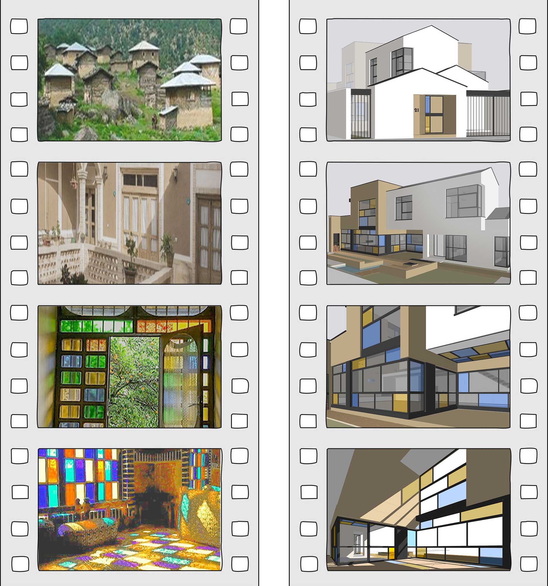 diagram next to pics , sanjabi villa project, light