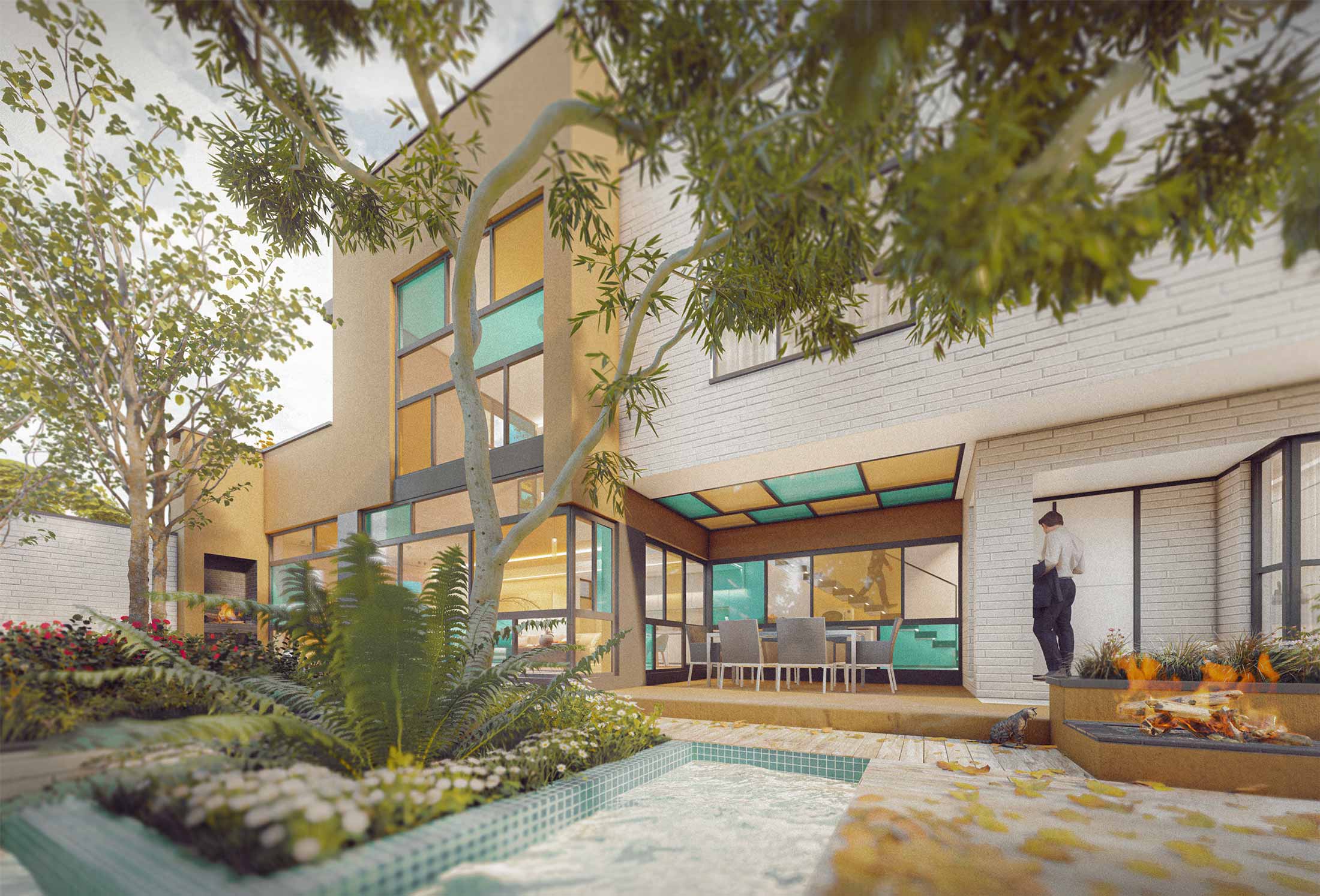 exterior render of sanjabi villa project