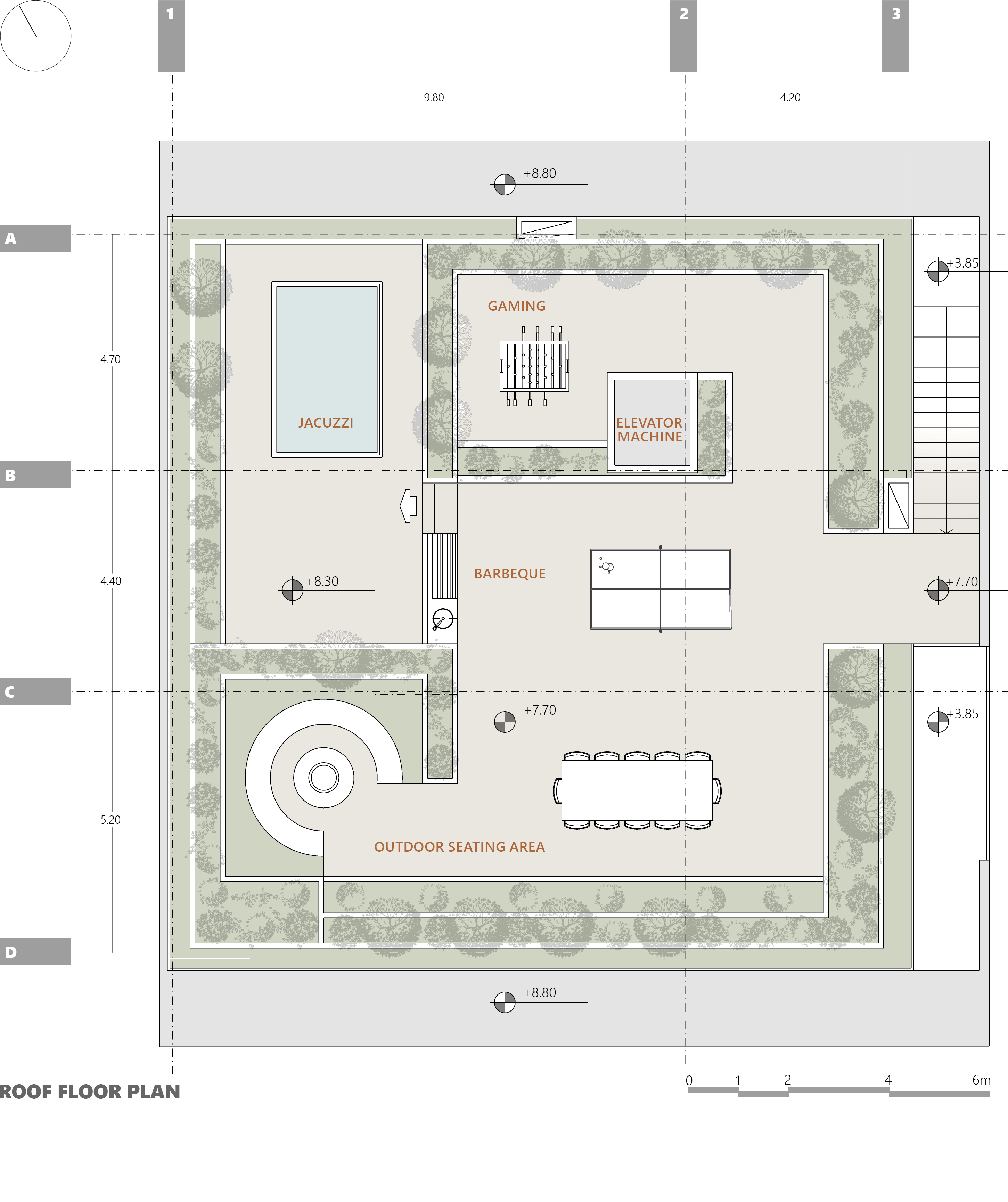 roof floor plan, a villa in karaj