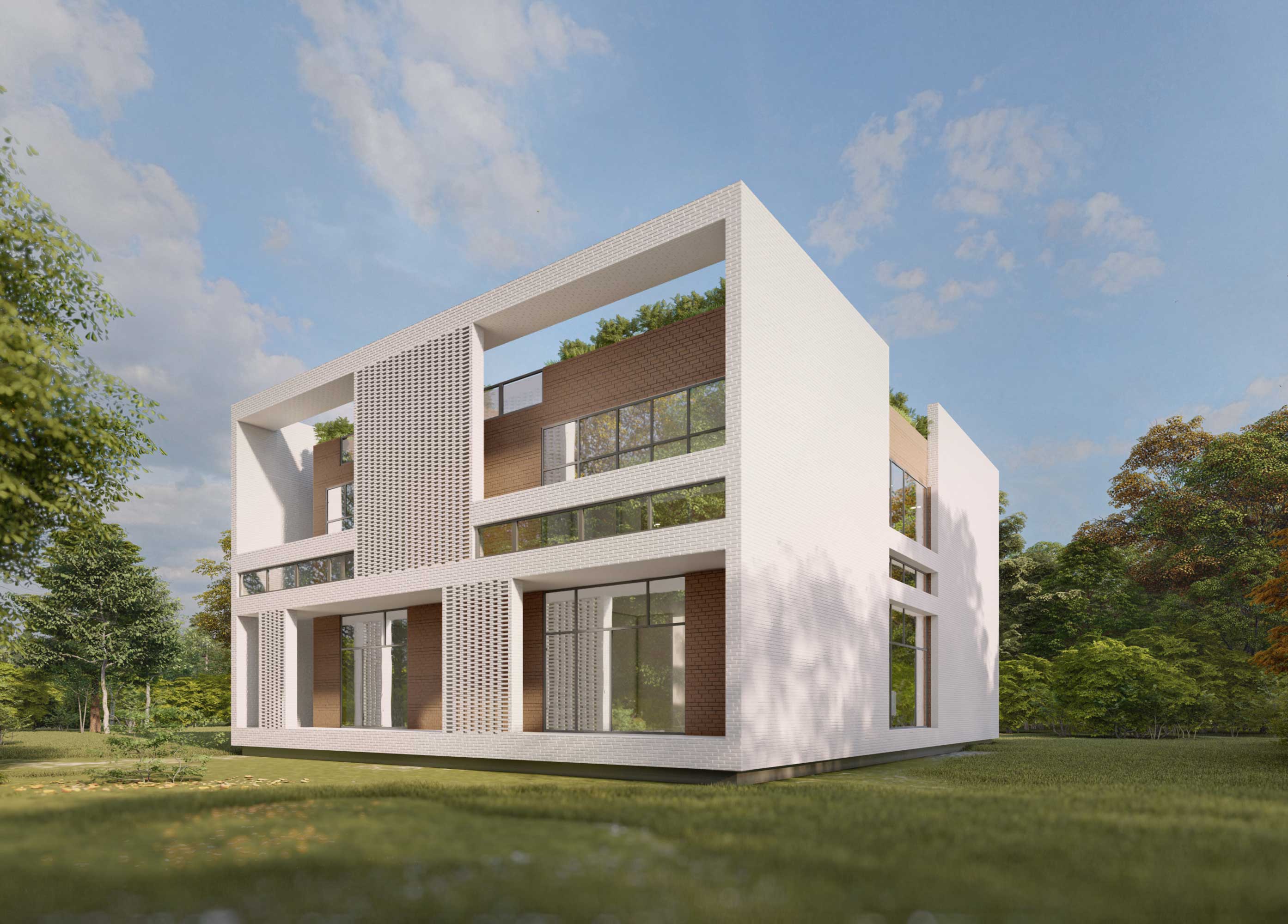 back view, render 1, a villa in karaj