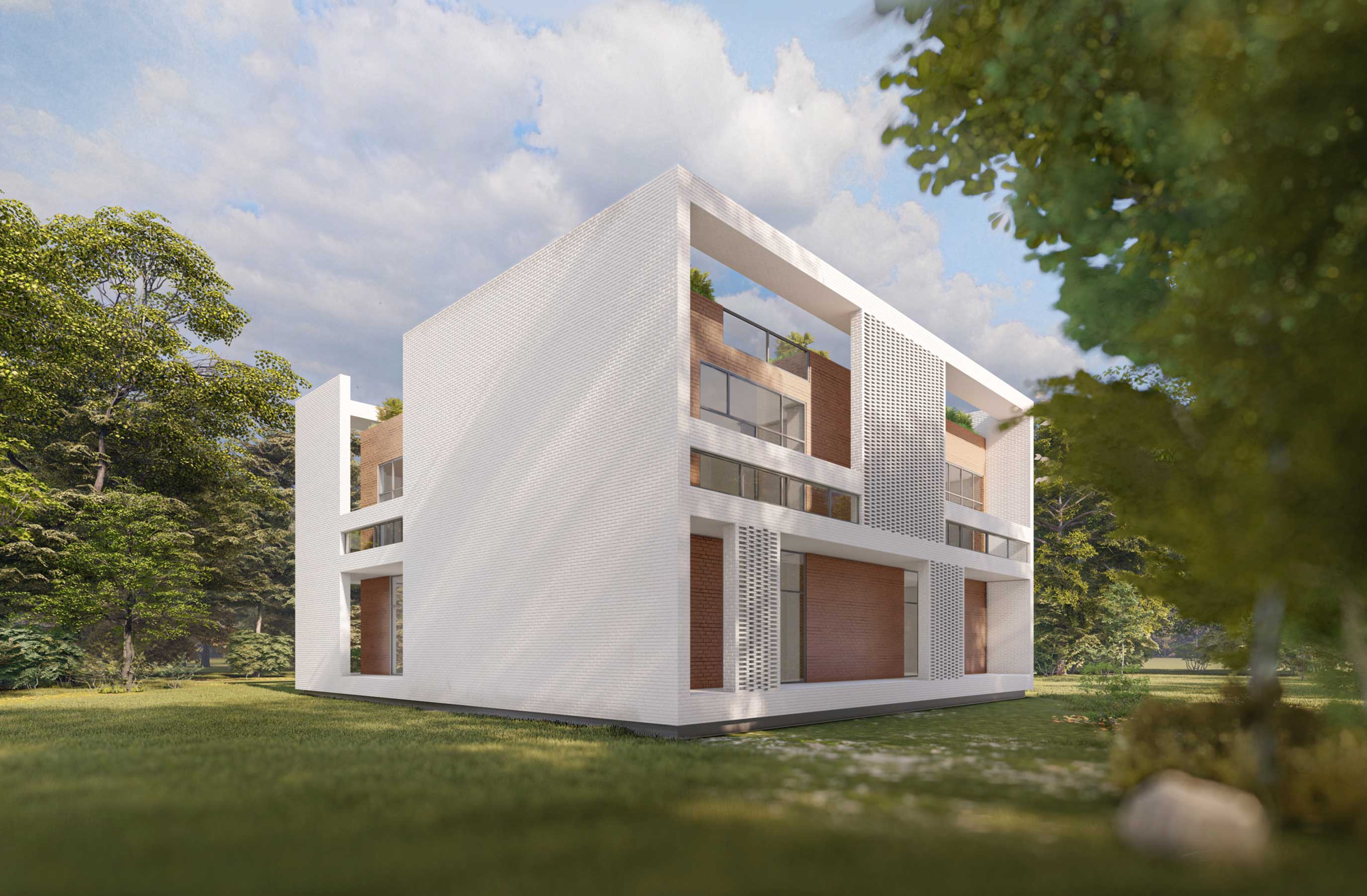 back view, render 2, a villa in karaj